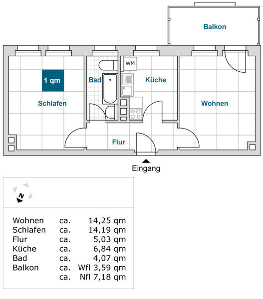 Wohnung zur Miete 402 € 2 Zimmer 49,8 m²<br/>Wohnfläche 01.01.2025<br/>Verfügbarkeit Münchner Str. 47 Südvorstadt-West (Nürnberger Platz/TU) Dresden 01187