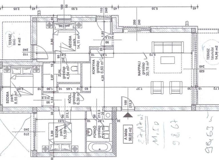 Terrassenwohnung zur Miete 1.200 € 4 Zimmer 99 m² frei ab sofort Keszthely 8360
