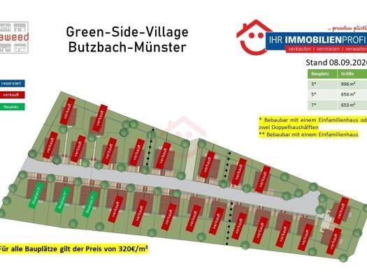 Grundstück zum Kauf provisionsfrei 320.000 € 617 m² Grundstück Münster Butzbach 35510
