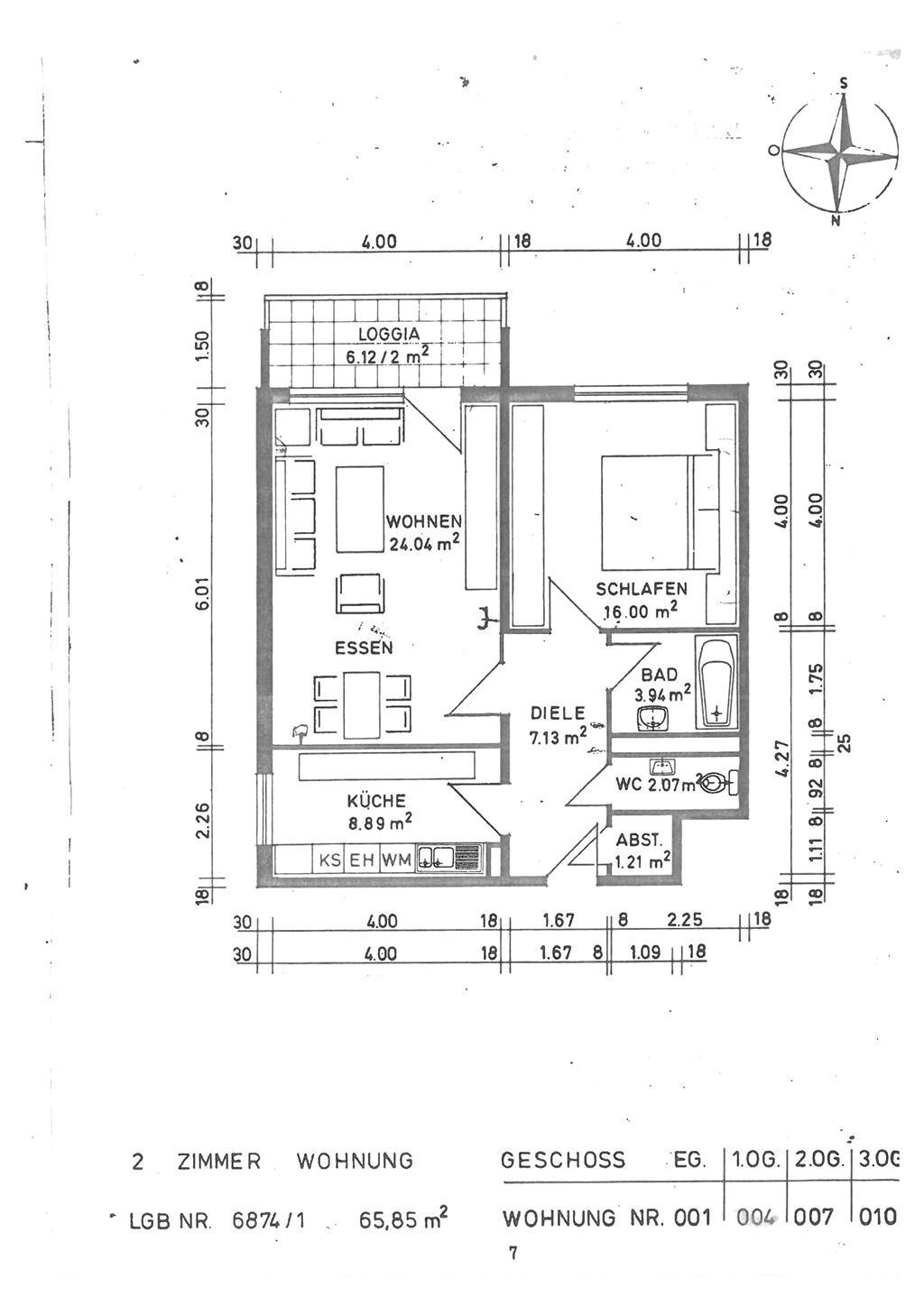 Wohnung zum Kauf 185.000 € 2 Zimmer 66 m²<br/>Wohnfläche 1.<br/>Geschoss Mozartstr. 24 Schriesheim Schriesheim 69198