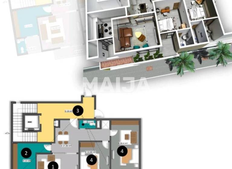 Studio zum Kauf 182.665 € 3 Zimmer 118 m² 1. Geschoss Sicap Liberté 2 Liberté 1 11 000