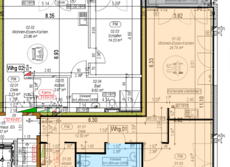 Wohnung zur Miete - Erstbezug nur mit Wohnberechtigungsschein 520 € 2 Zimmer 70,2 m² EG Freudenburg 54450