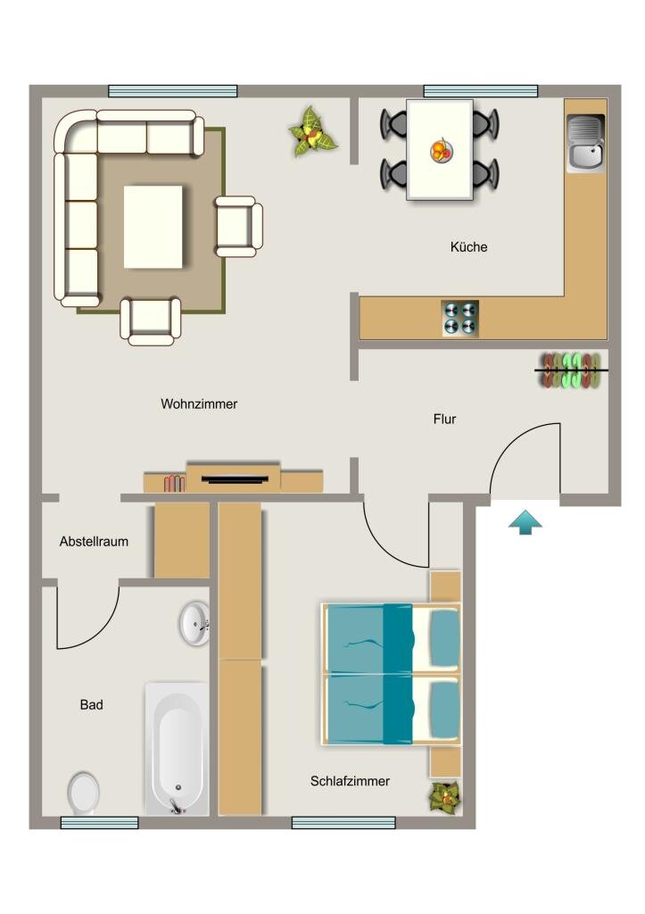 Wohnung zur Miete 261 € 2,5 Zimmer 42 m²<br/>Wohnfläche 1.<br/>Geschoss Selmshof 7 Herten - Südost Herten 45699