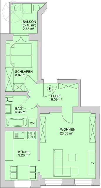 Wohnung zur Miete 460 € 2 Zimmer 52,7 m²<br/>Wohnfläche 1.<br/>Geschoss 01.03.2025<br/>Verfügbarkeit Kreisigstraße 37 Mitte - Nord 123 Zwickau 08056