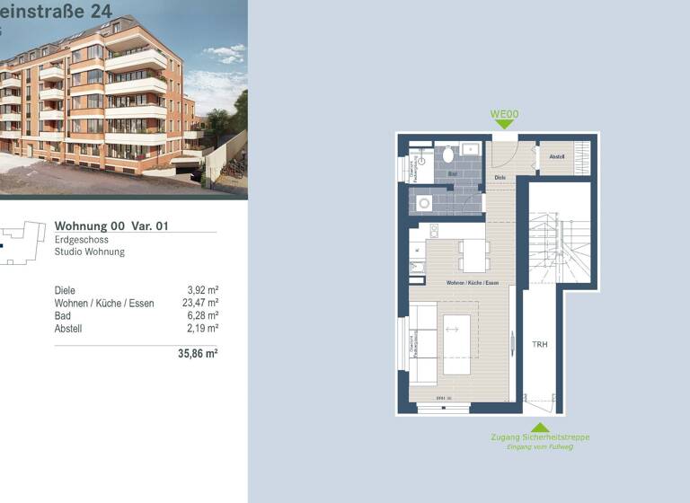 Wohnung zum Kauf provisionsfrei 189.900 € 1 Zimmer 35,9 m²<br/>Wohnfläche 1.<br/>Geschoss Schleußig Leipzig 04229