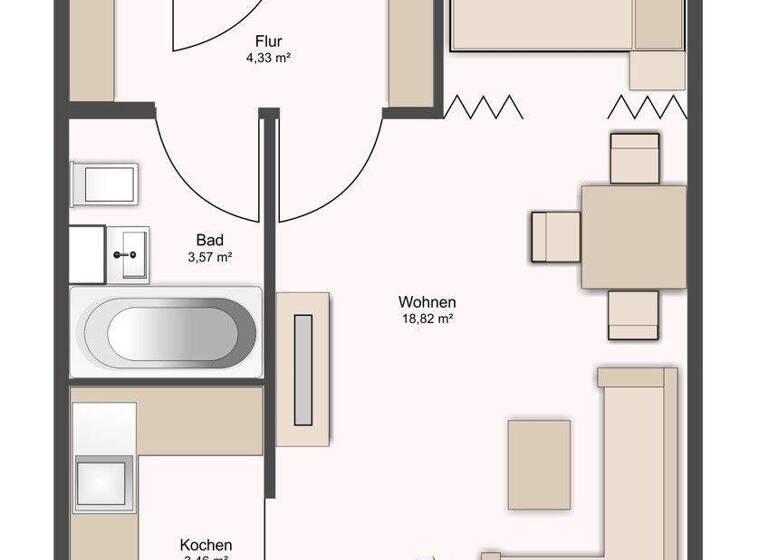 Studio zum Kauf 265.000 € 1 Zimmer 30,2 m² 1. Geschoss Obergiesing München 81539