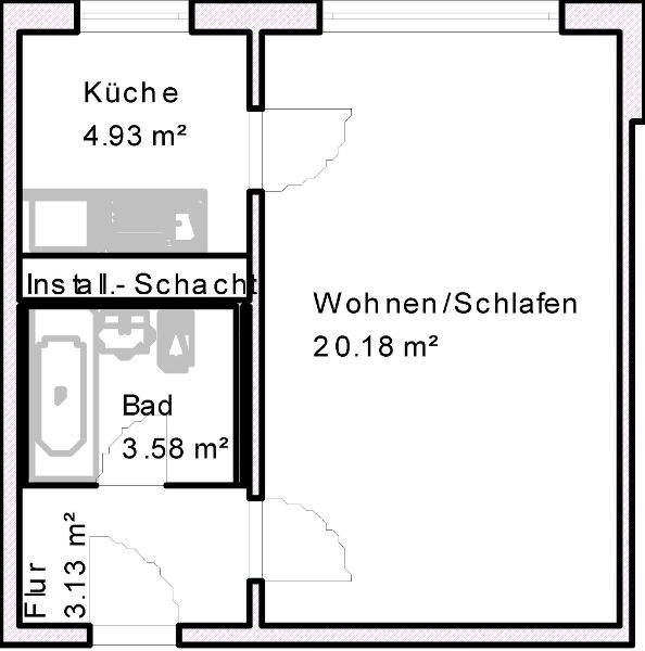 Wohnung zur Miete 254 € 1 Zimmer 31,8 m²<br/>Wohnfläche 4.<br/>Geschoss 01.04.2025<br/>Verfügbarkeit Hermann-Hesse-Straße 19 Neu Reform Magdeburg 39118