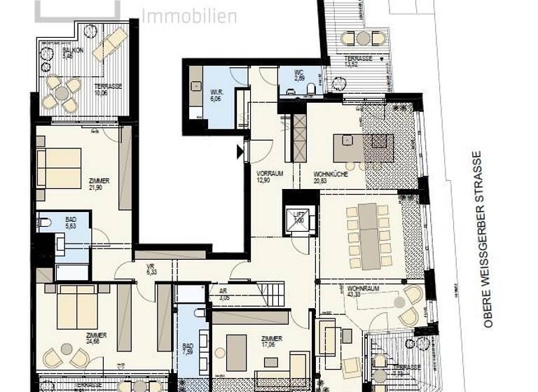Wohnung zum Kauf - Erstbezug 5 Zimmer 269,3 m² 7. Geschoss frei ab 01.12.2026 Wien / Wien 3., Landstraße 1030