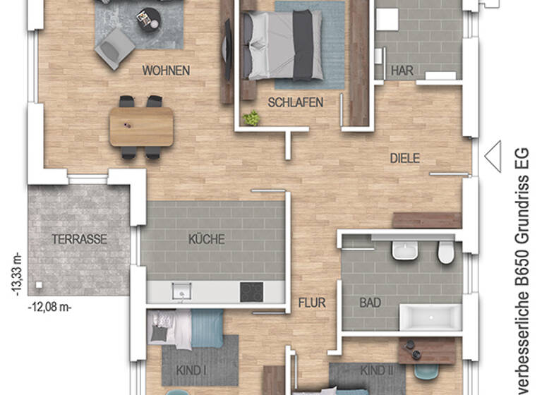 Bungalow zum Kauf 334.700 € 3 Zimmer 120 m² 726 m² Grundstück Kronsgaard 24395