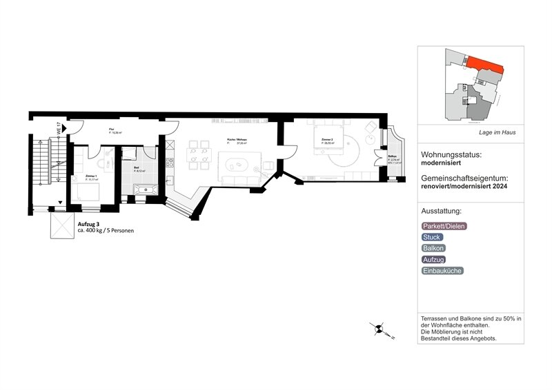 Wohnung zum Kauf 727.000 € 3 Zimmer 95,5 m²<br/>Wohnfläche 2.<br/>Geschoss ab sofort<br/>Verfügbarkeit Suarezstr. 50/51 Charlottenburg Berlin 14057