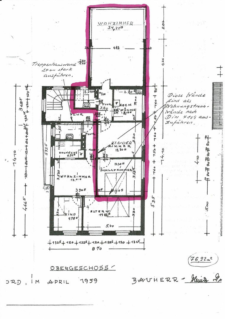 Wohnung zur Miete 660 € 3 Zimmer 76 m²<br/>Wohnfläche 1.<br/>Geschoss 01.01.2025<br/>Verfügbarkeit Herford-Stadt Herford 32051