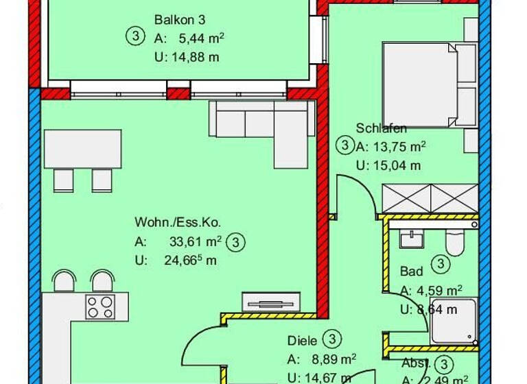 Wohnung zum Kauf - Erstbezug provisionsfrei 268.500 € 2 Zimmer 68 m² 1. Geschoss Bitburg 54634