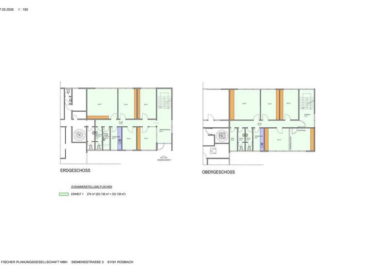 Bürofläche zur Miete 1.260 € 4 Zimmer 138 m² Bürofläche Burgholzhausen Friedrichsdorf 61381