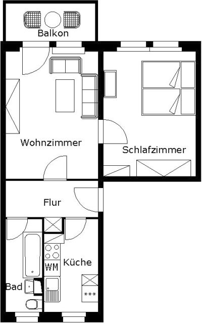 Wohnung zur Miete 275 € 2 Zimmer 47,4 m²<br/>Wohnfläche 1.<br/>Geschoss Gustav-Freytag-Straße 29 Haselbrunn Plauen 08525