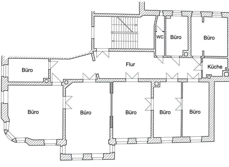 Bürofläche zur Miete provisionsfrei 1.900 € 8 Zimmer 218 m² Bürofläche Kurt-Eisner-Straße 40 Südvorstadt Leipzig 04275