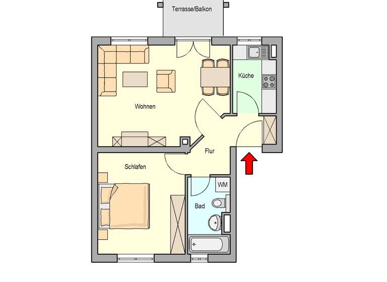 Wohnung zur Miete 490 € 2 Zimmer 51,6 m² EG frei ab 01.07.2026 Adolf-Damaschke-Straße 88 Betzingen Reutlingen 72770