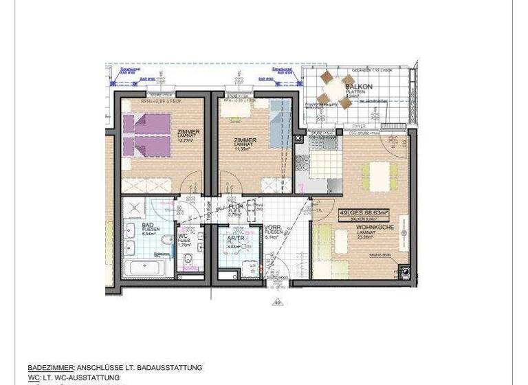 Wohnung zur Miete - Erstbezug 1.159 € 3 Zimmer 68,6 m² 4. Geschoss Vösendorf 2334
