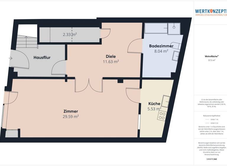 Wohnung zur Miete 650 € 1,5 Zimmer 65 m² Hüxstraße 117 Innenstadt Lübeck / Innenstadt 23552