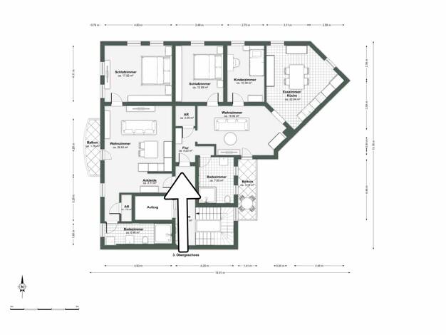 Wohnung zum Kauf 397.000 € 3 Zimmer 83 m² 3. Geschoss frei ab 01.10.2026 Maxfeld Nürnberg 90409
