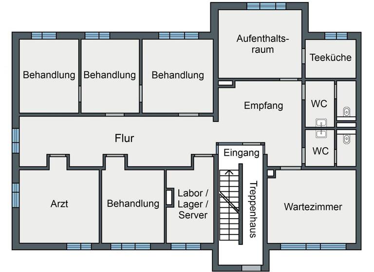 Praxis zur Miete 1.620 € 8 Zimmer 154,5 m² Bürofläche Weiherfeld-Dammerstock Karlsruhe 76199