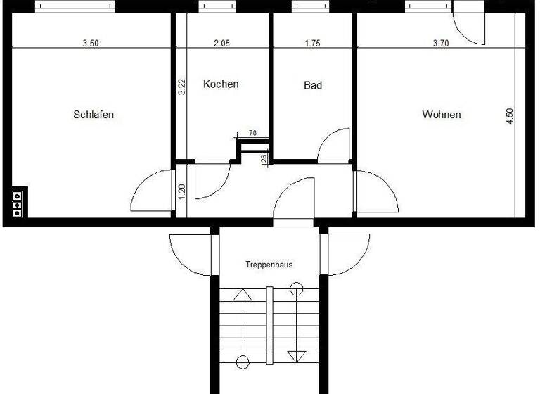 Wohnung zur Miete 382 € 2 Zimmer 50,9 m² 3. Geschoss Auf dem Sand 14 Nordhausen 99734