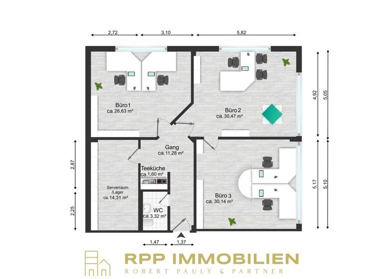 Bürofläche zur Miete 864 € 3 Zimmer 110 m²<br/>Bürofläche Großnöbach Fahrenzhausen 85777