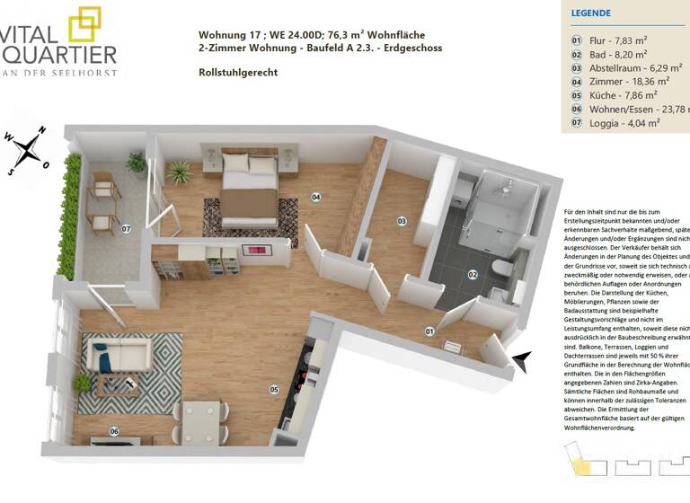 Wohnung zum Kauf provisionsfrei 349.900 € 2 Zimmer 77 m²<br/>Wohnfläche Hannelore-Kunze-Straße 24 Bemerode Hannover 30539