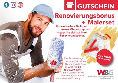 Wohnung zur Miete 334 € 3 Zimmer 60,7 m² 4. Geschoss frei ab 01.09.2025 Rhinweg 8 Nord Brandenburg 14770