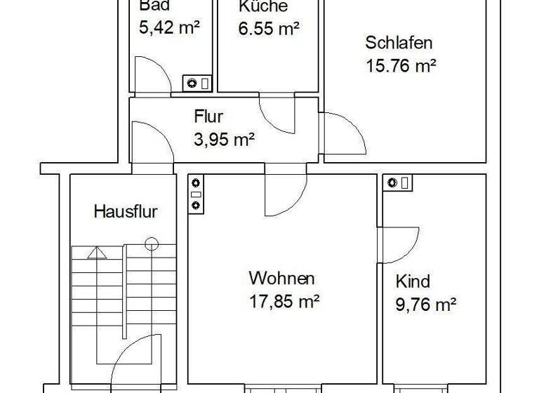 Wohnung zum Kauf 74.000 € 3 Zimmer 59 m² Neustadt-Glewe 19306