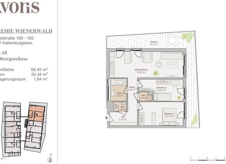 Wohnung zum Kauf - Erstbezug 399.000 € 3 Zimmer 68,5 m² 1. Geschoss Kaltenleutgeben 2391