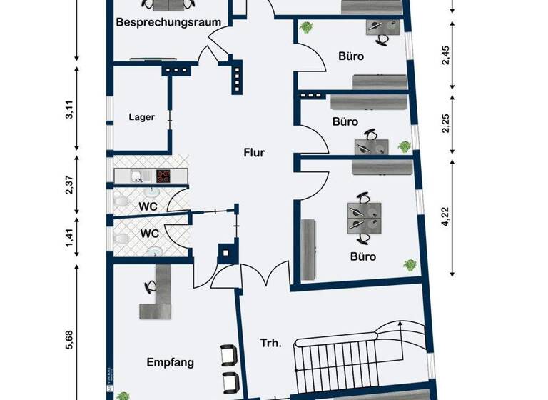Bürogebäude zur Miete 20,78 € 7 Zimmer 154 m² Bürofläche Rothenburg Rothenburg ob der Tauber 91541