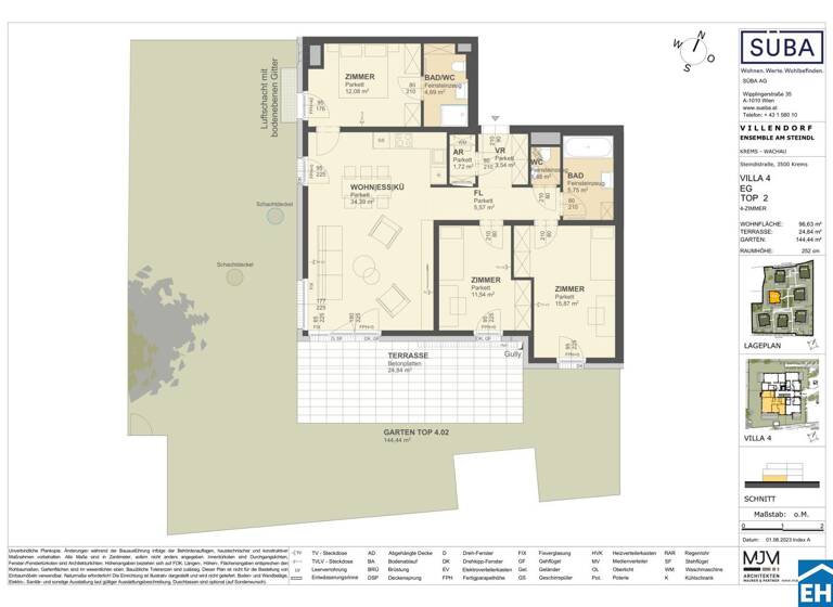 Wohnung zum Kauf - Erstbezug 630.000 € 4 Zimmer 96,6 m² EG Steindlstraße Krems an der Donau 3500