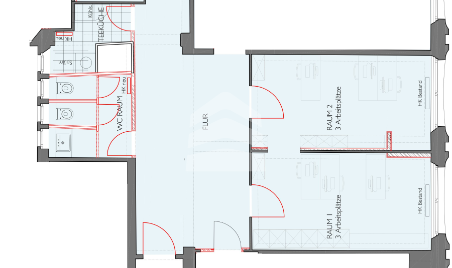 Bürofläche zur Miete 18,50 € 2 Zimmer 53,4 m²<br/>Bürofläche ab 26,7 m²<br/>Teilbarkeit Markt 9 Zentrum Leipzig 04109