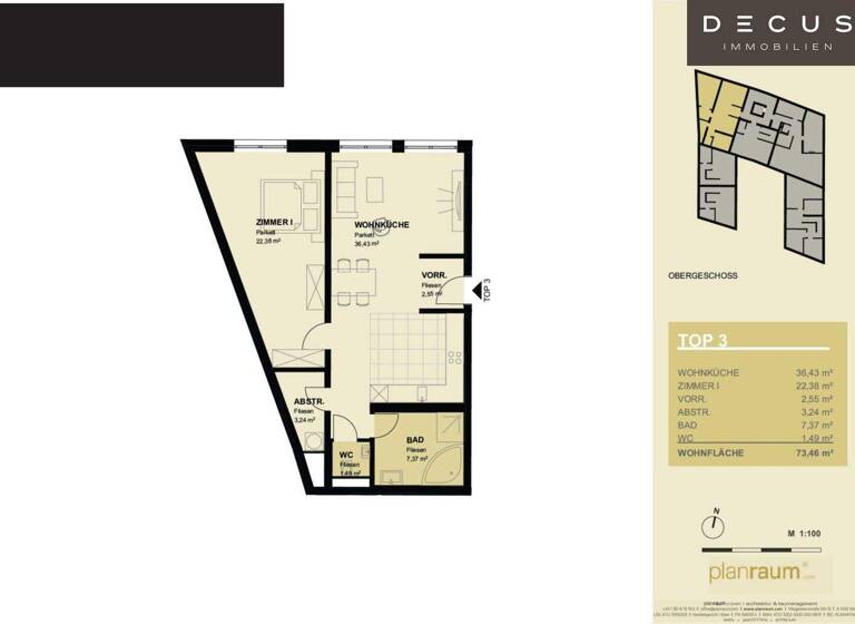 Wohnung zum Kauf - Erstbezug 482.000 € 2 Zimmer 73,5 m² 1. Geschoss Wien 1230