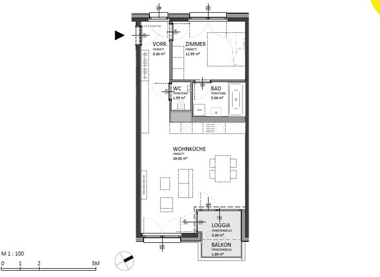 Wohnung zum Kauf 365.000 € 2 Zimmer 58,9 m² 5. Geschoss Josef-Deutsch-Strasse 5 Wien 1100