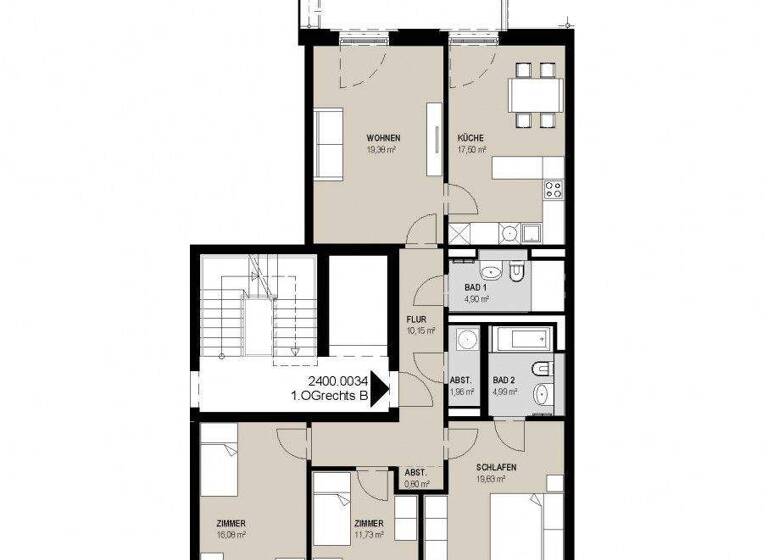Wohnung zur Miete 1.480 € 4 Zimmer 113,8 m² 1. Geschoss Große Oderstraße 27a Frankfurt Frankfurt (Oder) 15230