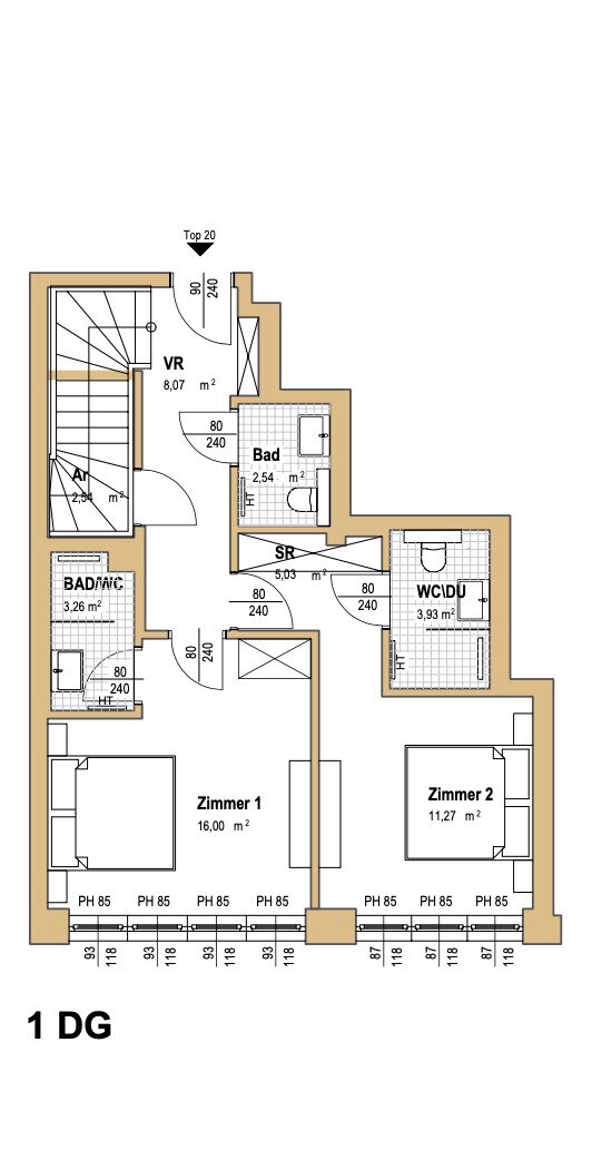 Wohnung zum Kauf 1.200.000 € 3 Zimmer 103,1 m²<br/>Wohnfläche 6.<br/>Geschoss Wien 1090