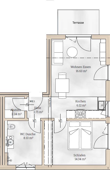 Wohnung zum Kauf provisionsfrei als Kapitalanlage geeignet 255.000 € 2 Zimmer 52,8 m²<br/>Wohnfläche Martin-Luther-Weg Kehl - Sundheim Kehl 77694