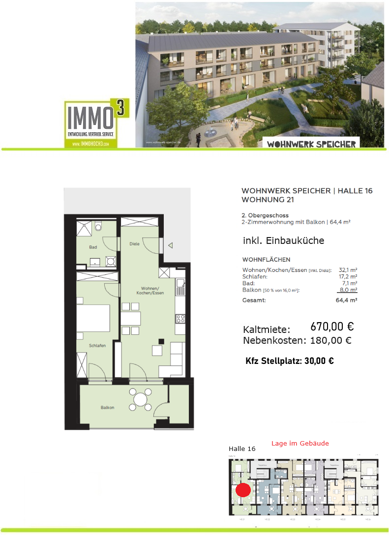 Wohnung zur Miete 670 € 2 Zimmer 64,4 m²<br/>Wohnfläche 2.<br/>Geschoss ab sofort<br/>Verfügbarkeit Speicher 54662