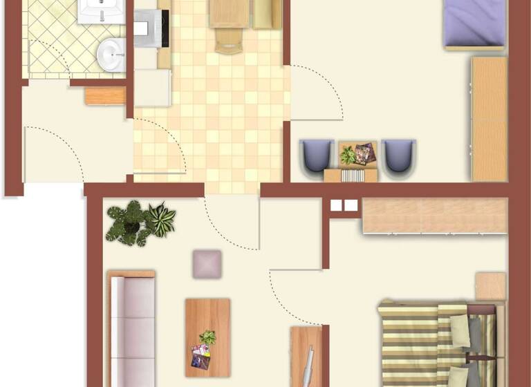 Wohnung zur Miete nur mit Wohnberechtigungsschein 241 € 3,5 Zimmer 57,2 m² EG Am Frienbusch 15 Bockum-Hövel Hamm 59075