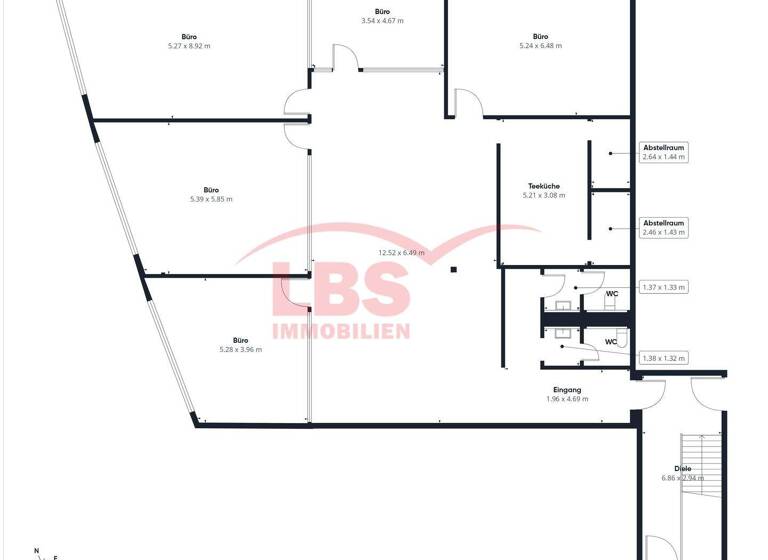 Büro zur Miete 13 € 6 Zimmer Gremmendorf Münster 48155