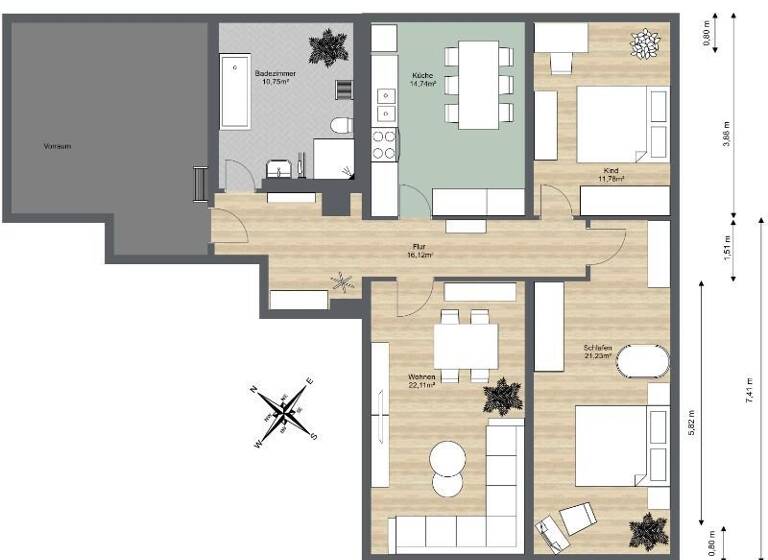 Wohnung zur Miete 450 € 3 Zimmer 78,1 m²<br/>Wohnfläche Dachgeschoss<br/>Geschoss Niederlagstraße 8 Innenstadt Riesa 01589