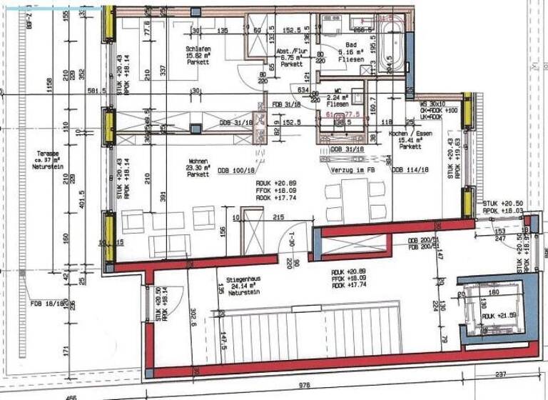 Penthouse zur Miete 1.134 € 2 Zimmer 68,7 m² Landstraße 105 Linz 4020