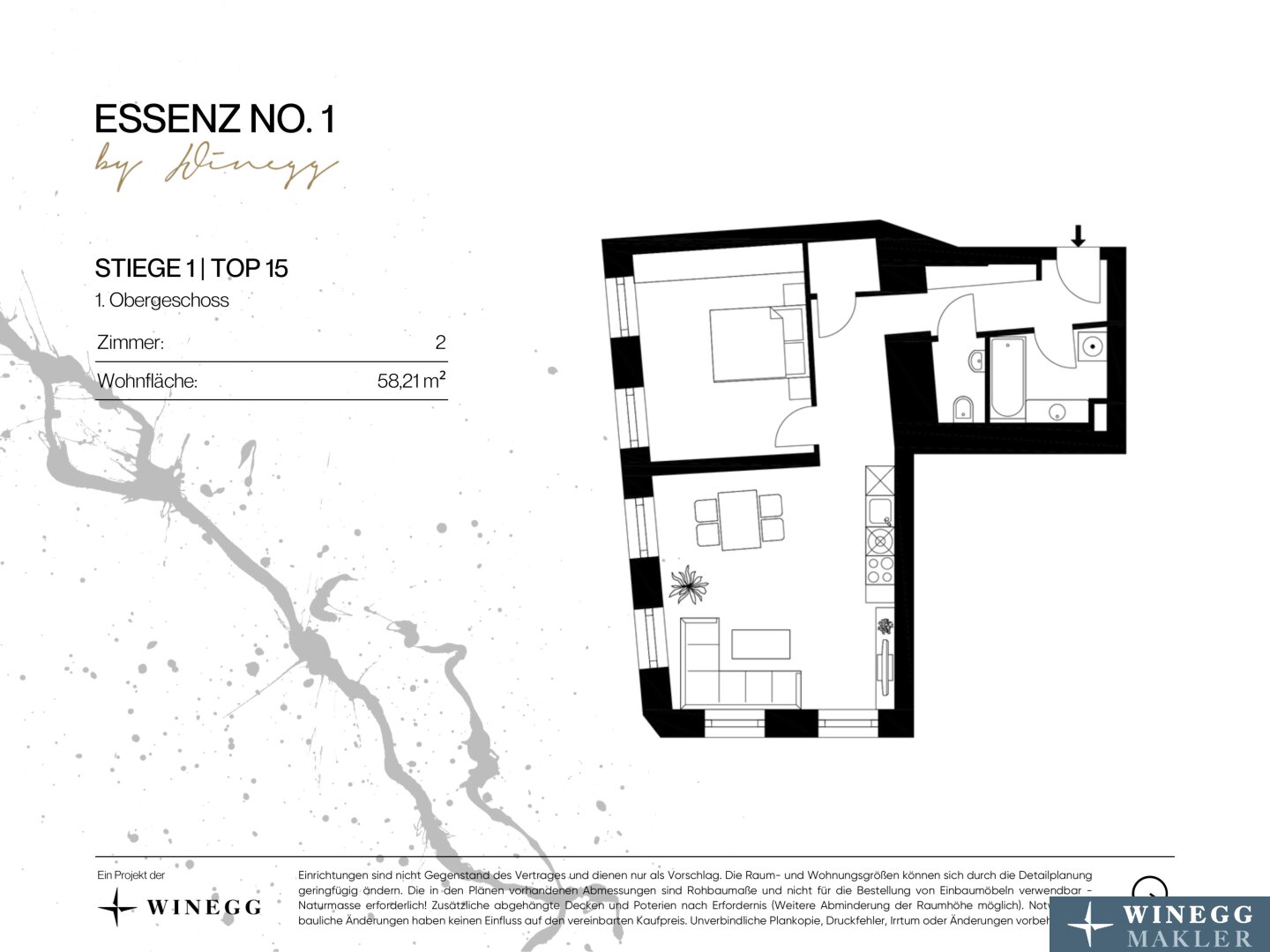 Wohnung zum Kauf 567.200 € 2 Zimmer 58,2 m²<br/>Wohnfläche 2.<br/>Geschoss Kettenbrückengasse 1 Wien 1050