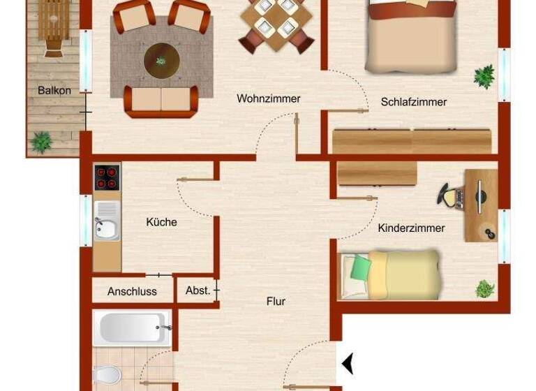 Wohnung zur Miete 479 € 3 Zimmer 71,2 m² 5. Geschoss Friesenstraße 31 Hamm-Westen Hamm 59067