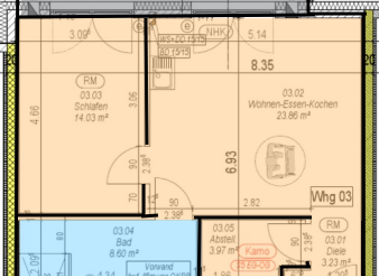 Wohnung zur Miete - Erstbezug nur mit Wohnberechtigungsschein 416 € 2 Zimmer 56,2 m² EG Freudenburg 54450