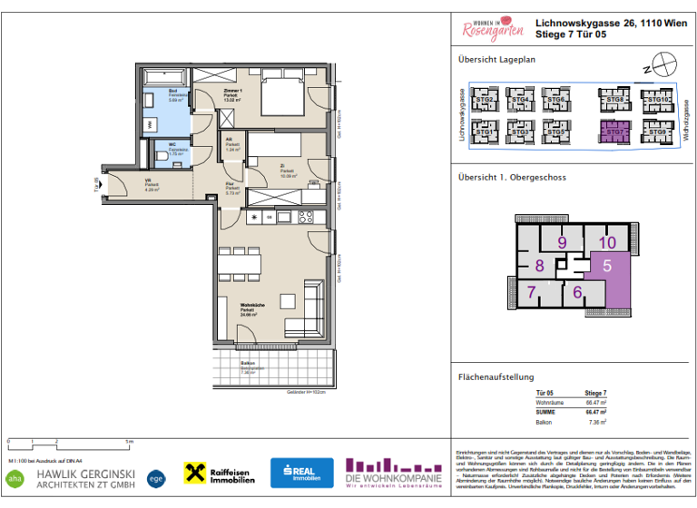Wohnung zum Kauf provisionsfrei 329.778 € 3 Zimmer 66,5 m² 1. Geschoss Wien 1110