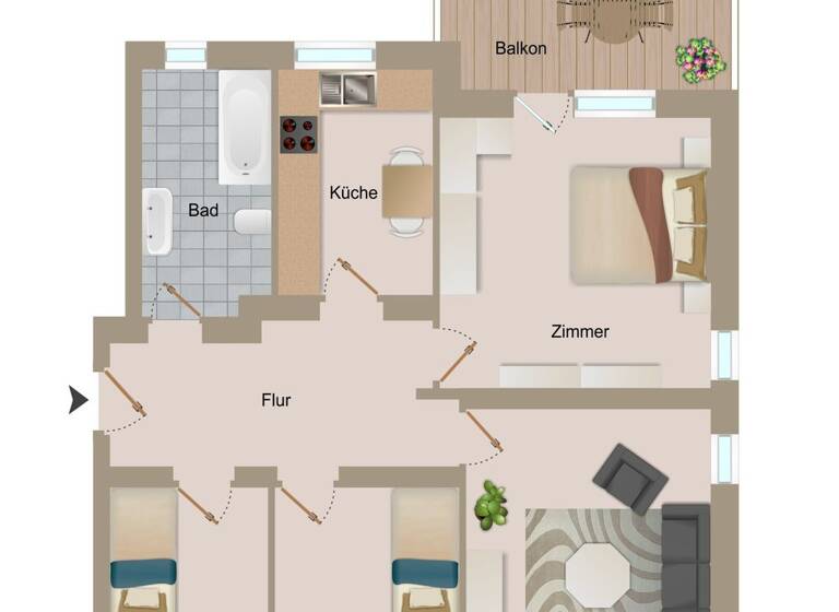 Wohnung zum Kauf 255.000 € 4 Zimmer 88,3 m²<br/>Wohnfläche Gohlis - Süd Leipzig 04105