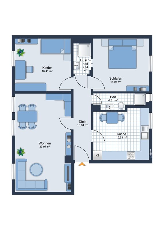 Wohnung zum Kauf 295.000 € 3 Zimmer 98,9 m²<br/>Wohnfläche 1.<br/>Geschoss Rüttenscheid Essen 45130