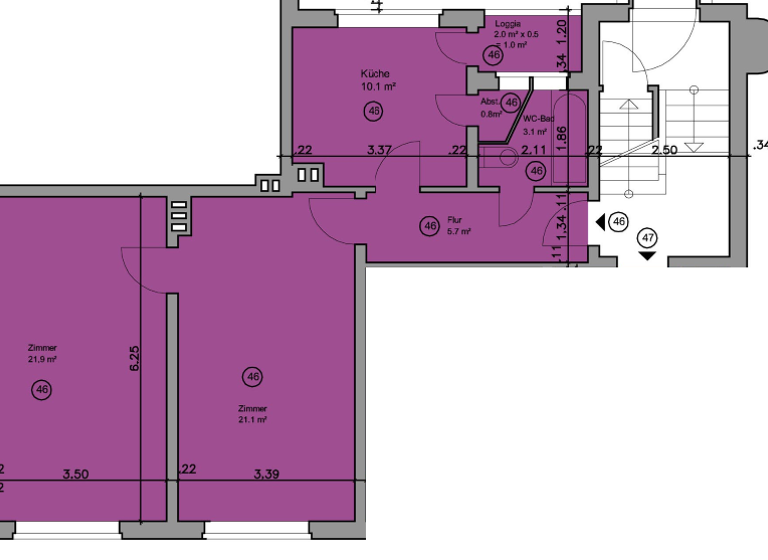 Wohnung zum Kauf 325.000 € 2 Zimmer 66 m² EG Barmbek-Süd Hamburg 22083